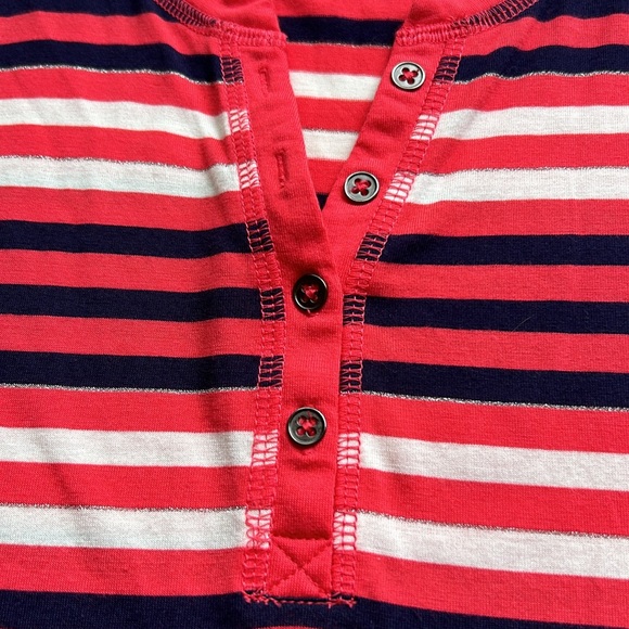 Liz Claiborne Women’s Short Sleeve Pullover Button Top NWOT XL Striped - Picture 9 of 12